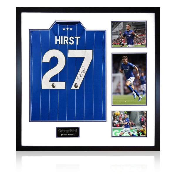 George Hirst Signed Ipswich Town 24/25 Shirt Elite Frame