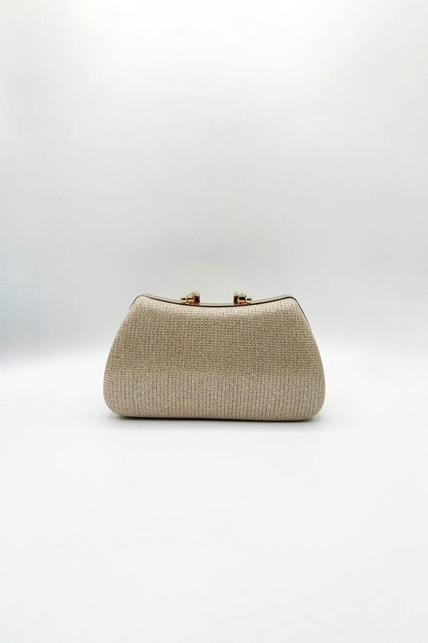 SVNX Gold Shimmer Clutch Bag