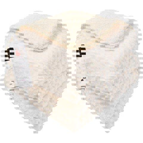 GlamHaus Heated Electric Throw Blanket - Luxurious & Soft Design - 9 Temperature Settings & 9-Hour Timer White