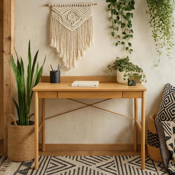 Wyld Haus Kyoto Natural Oak Veneer Wood Office Desk