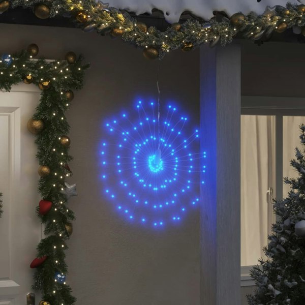 Berkfield Christmas Starburst Lights 140 LEDs 2 pcs Blue 17 cm