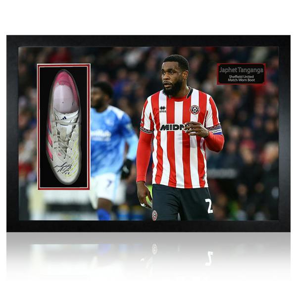 Japhet Tanganga Signed & Match-Worn Sheffield United Boot Iconic Frame #2