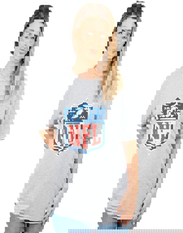 NFL Womens Grey Shield Logo Short Sleeved T-Shirt