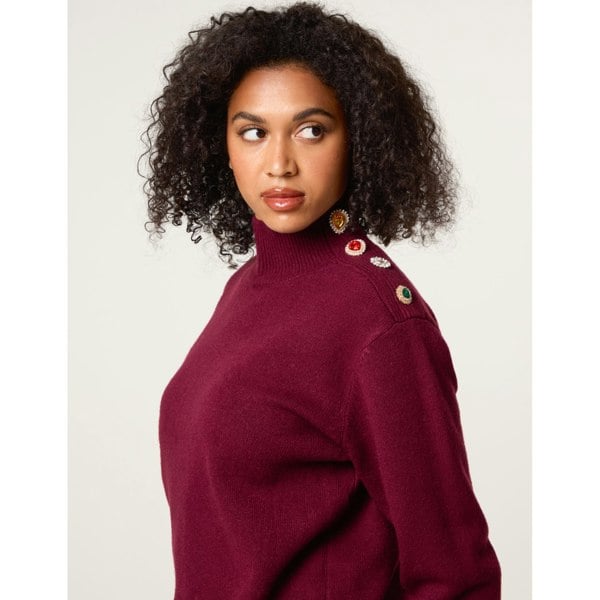 Blue Vanilla Jewel Button Jumper