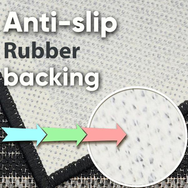 Non-Slip Black Rug Flat Weave Checkered Kitchen Dining Room Living Room Area Mat