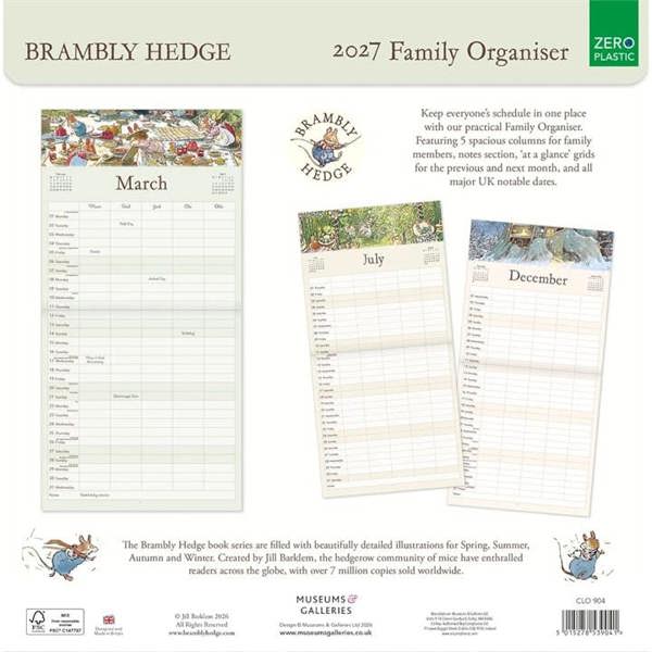 Brambly Hedge Family Organiser 2027, Family Planners, Month To View, History & Literature, Gift