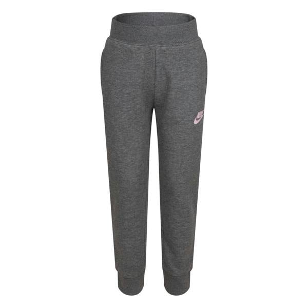 Nike Girls Fleece Logo Jogging Bottoms - Carbon Heather - 