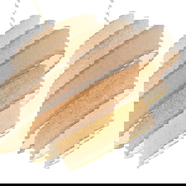 Five Tier Pendant Lighting Shade with Natural Oatmeal and Beige Linen Image 3