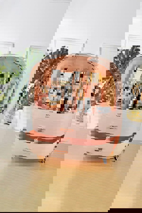 Living and Home Makeup Cosmetic Organizer Storage Box With 2 Drawers For Home Bedroom Bathroom Dressing Vanity