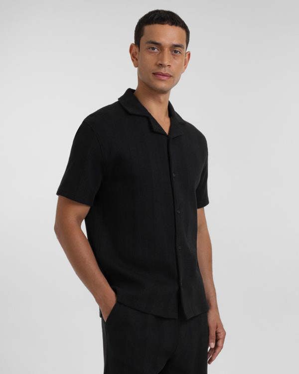 Steel & Jelly Charlton - Stripe Jacquard Waffle Short Sleeve Shirt
