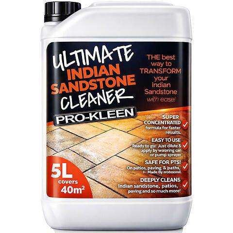 ProKleen Pro-Kleen Ultimate Indian Sandstone Cleaner Removes Dirt, Grime, Black Spots, Stains & More Restores Colour Child & Pet Safe 5L