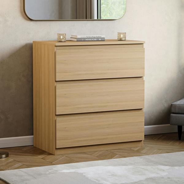 Vida Designs Denver 3 Drawer Chest, Black