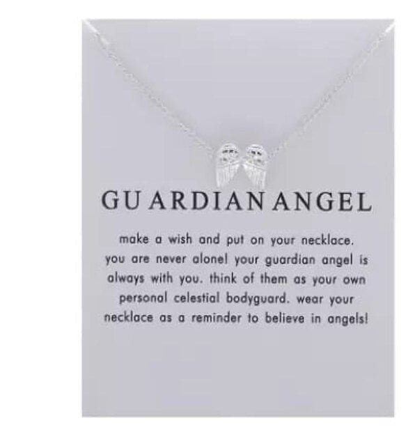 The Colourful Aura Golden Guardian Angel Wings Good Luck Two Wings Charm Pendant Necklace