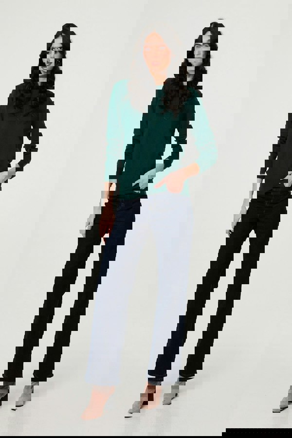 Green | Textured Knit Slim Fit Jumper
