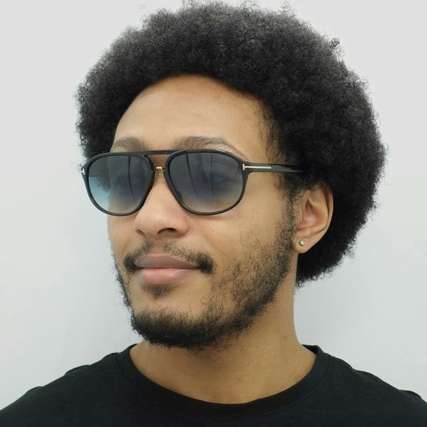 Tom Ford Sunglasses 0447 Jacob 01P Shiny Black Green Gradient