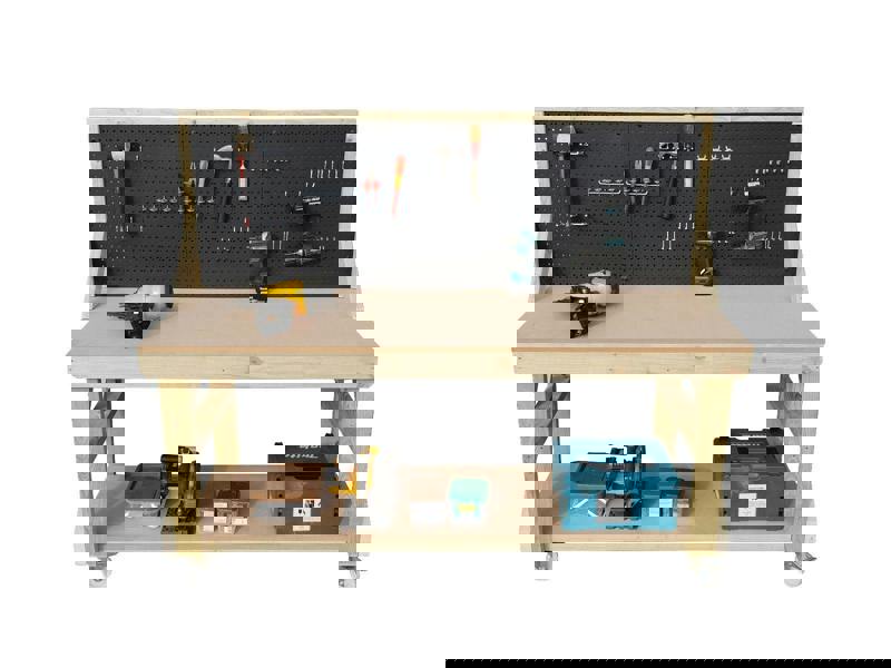 Arbor Garden Solutions Wooden Workbench 18mm MDF Top With Peg Board