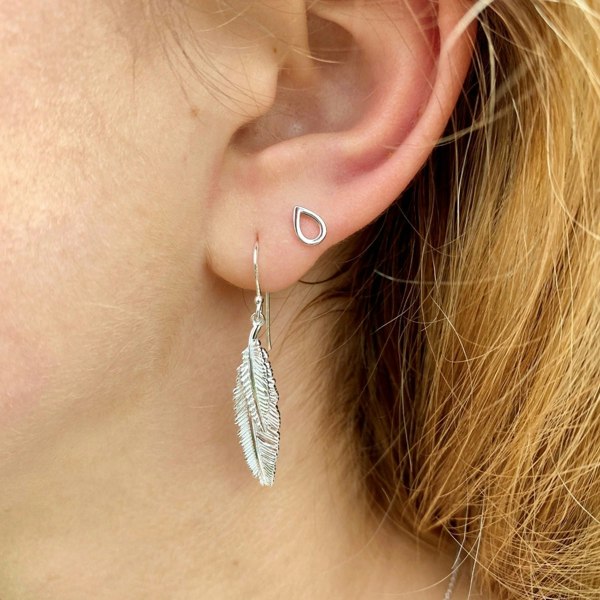 Sterling Silver Plumage Drop Earring - Reeves & Reeves