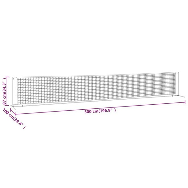 Berkfield Tennis Net Black and Red 500x100x87 cm Polyester
