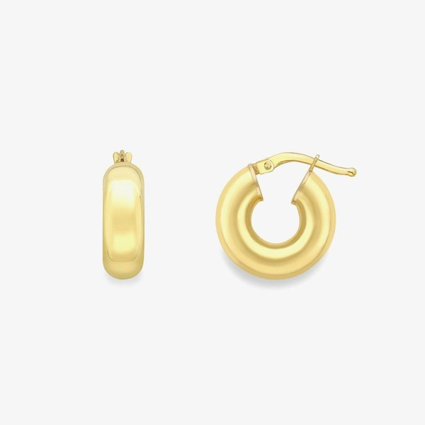 T. H. Baker 9ct Yellow Gold Chunky Tube Hoop Earrings 120525147542