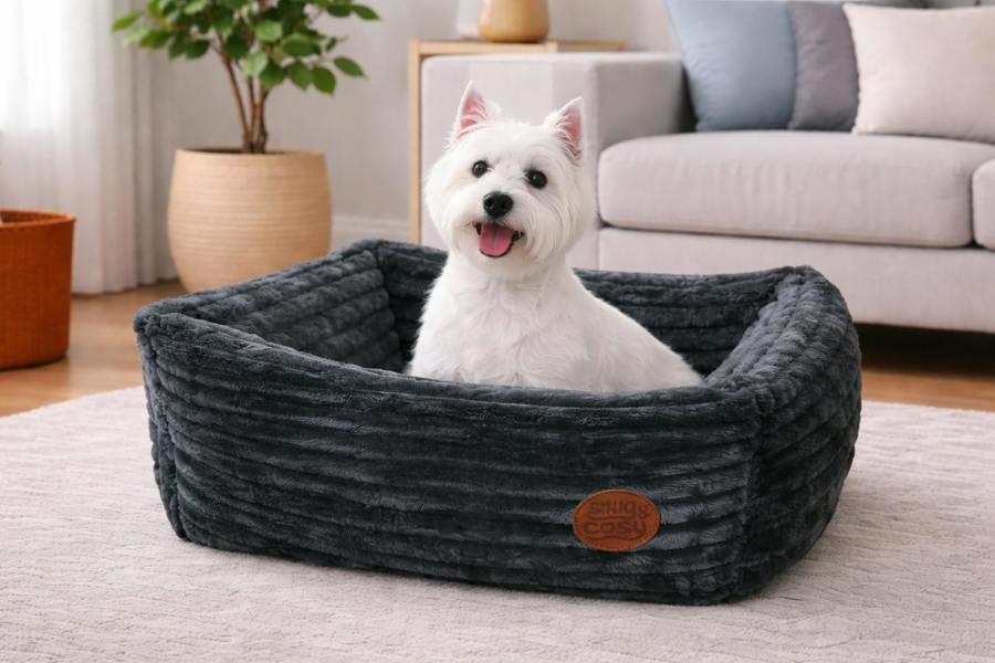 Alaska Faux Fur Dog Bed - UK Made - Dog Beds for dogs Snug and Cosy Pets