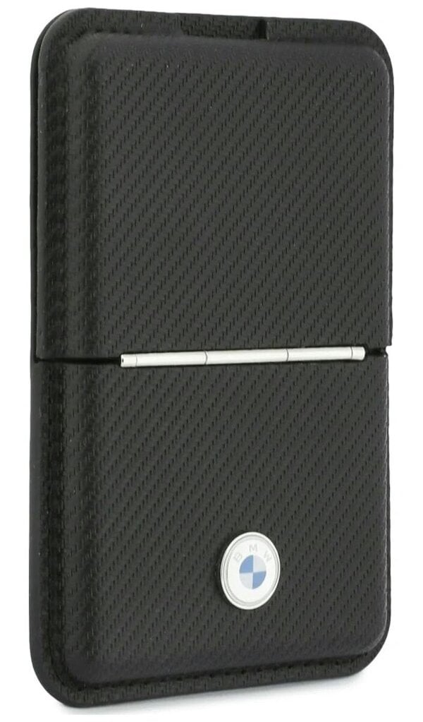 BMW Carbon Metal Logo Magnetic Card Holder with Stand Black - BMOWMCS26PTKLK
