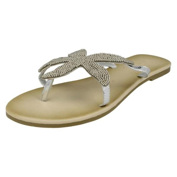 Savannah Ladies Savannah Beaded Starfish Toe Post Sandals