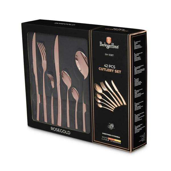 Cutlery Set 42 pcs – Mirror Rose Gold BH3087