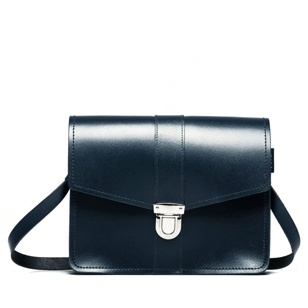 Navy Leather Shoulder Bag - Shoulder Bag - Zatchels