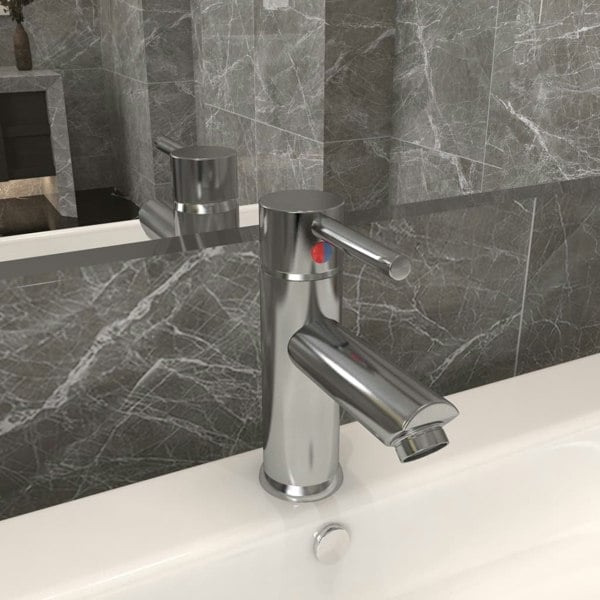 Berkfield Bathroom Basin Faucet Silver 130x176 mm
