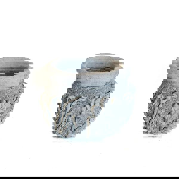 Dahlia Design Stone Cast Garden Plant Pot