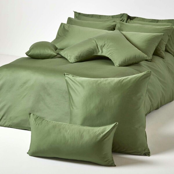 HOMESCAPES Organic 400 TC Egyptian Cotton Sateen Oxford Pillowcase, King Size