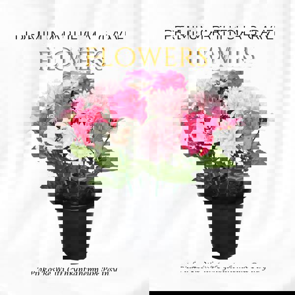 Memorials Direct Premium Artificial Grave Flowers – 25cm Pink Rose With Chrysanthemum & Pansy | Memorial Vase Pot