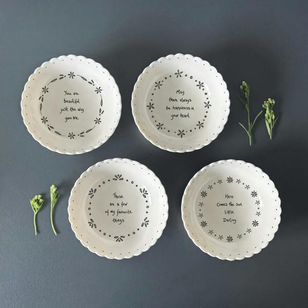 Scalloped Porcelain Bowl “You Are Beautiful Just the Way You Are” – Decorative Keepsake Bowl