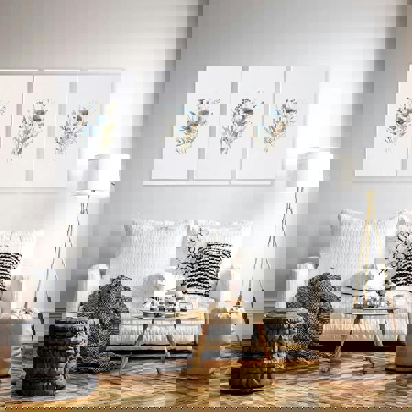 Blue Color Wall Art | Set of 3 Botanical Wall art Prints