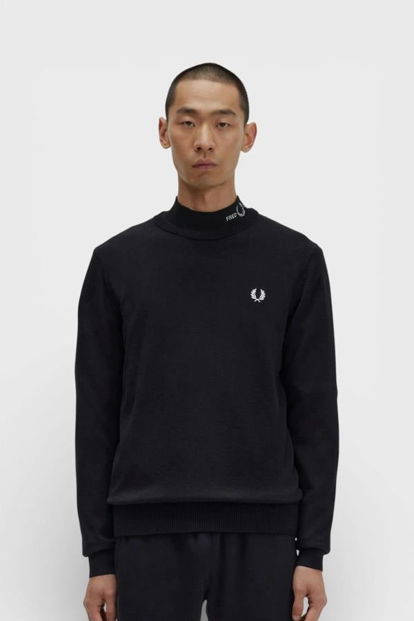 Fred Perry Graphic Laurel Wreath Jumper Black