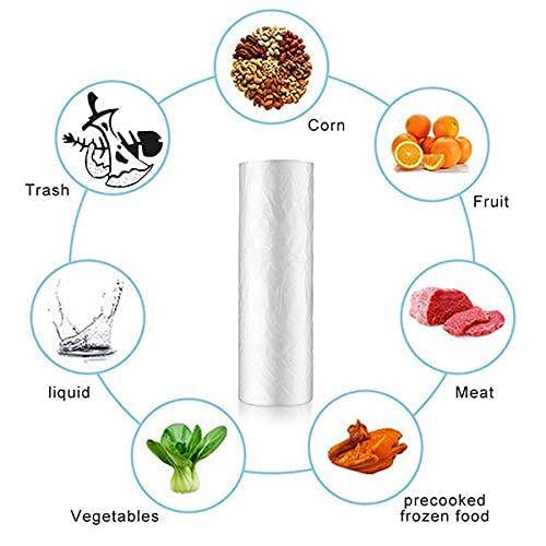 1000 Pcs sandwich bags Plastic Bag Roll Clear Polythene Fruit Vegetable Butchers Counter Bags on a Roll Plastic Food Bags Roll Plastic Sandwich Bags