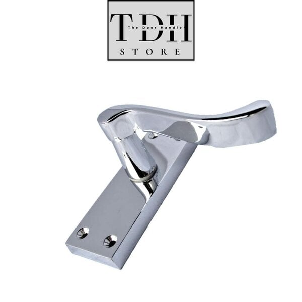 EDH Door Hardware Modern Victorian Chrome Door Handles, Victorian Scroll Lever Latch Door Handles