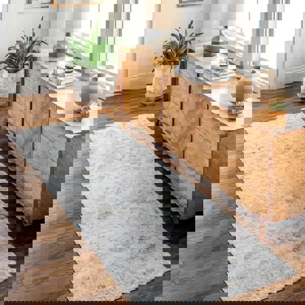 Livabliss Lavadora-Washable Grey Brown Blue Traditional Vintage Boho Rug