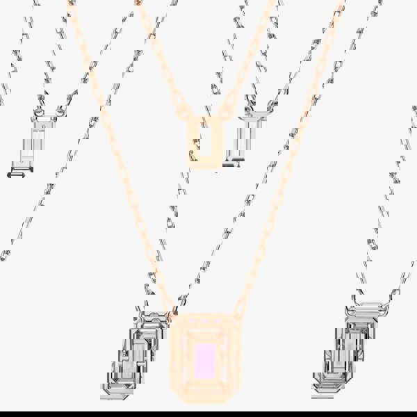 Swarovski Ladies Millenia Rose Gold Plated Octagon Layered Necklace 5640558