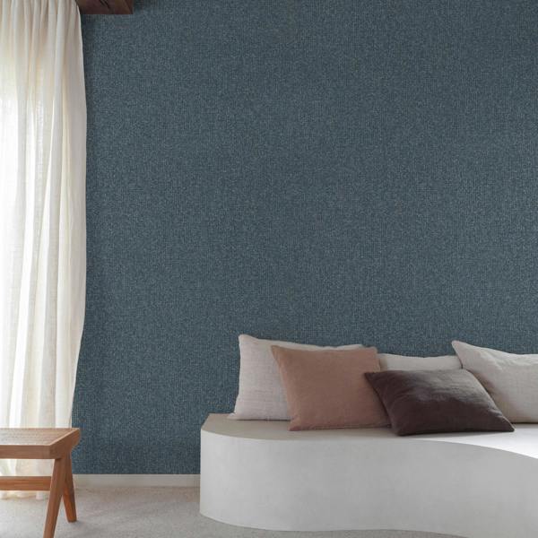 Grandeco Boutique Monroy Semi Plain Effect Luxury Weight Embossed Wallpaper,  Teal Blue