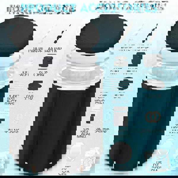 Gr8 Home Large Portable Ice Bath Tub for Cold Water Therapy Lid Recovery Plunge Pool