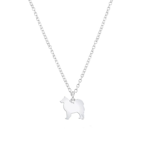 Mylee London Finnish Lapphund Silhouette Silver Necklace - Personalised