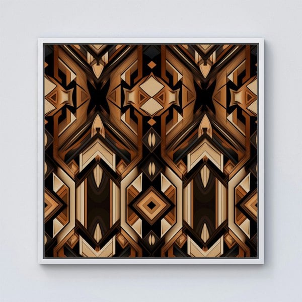 Warren Reed Black And Brown Intricate Pattern Framed Canvas