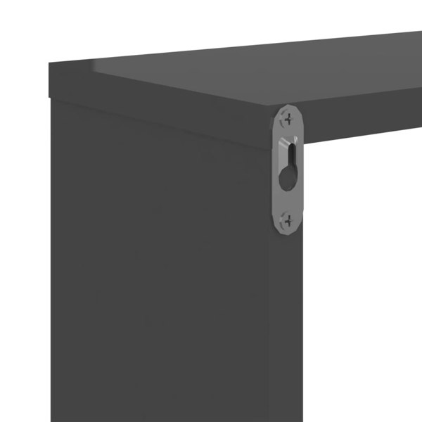 Berkfield Wall Shelf 2 pcs High Gloss Grey 50x15x50 cm Engineered Wood