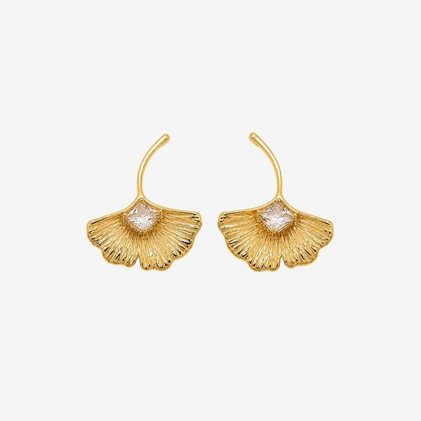 Uchi & Soto Gingko Gold Stone Earrings