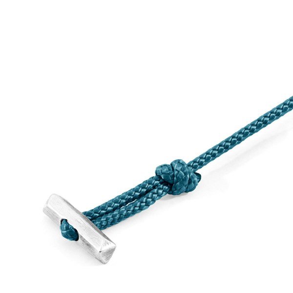 Anchor & Crew Ocean Blue Oxford Silver and Rope Bracelet