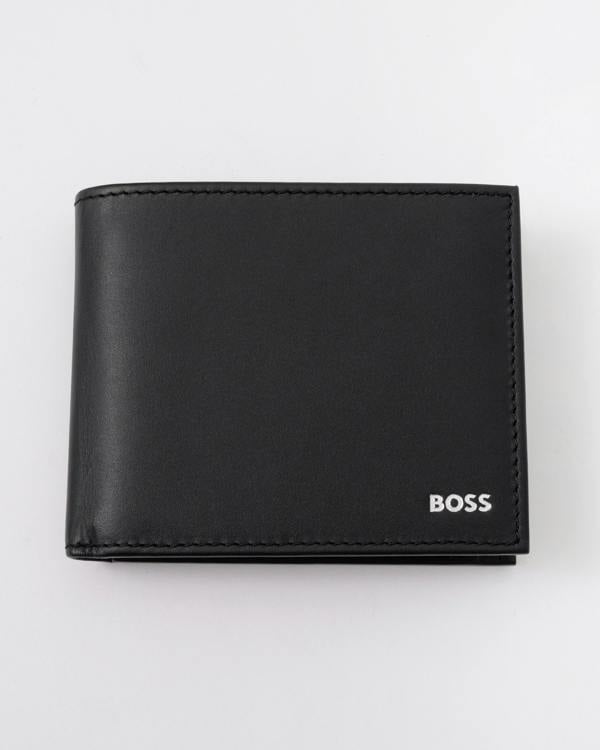BOSS Orange Randy Mens Trifold Leather Wallet in Black 001