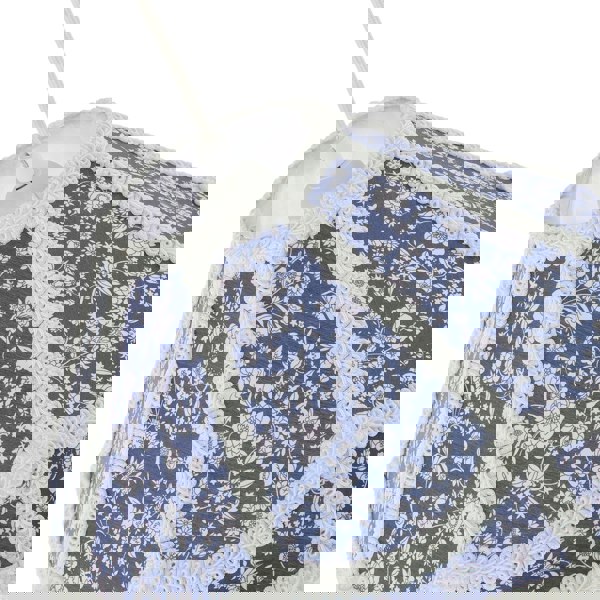 Classic Victorian Empire Lampshade in Navy Blue Cotton with Tassels Image 5