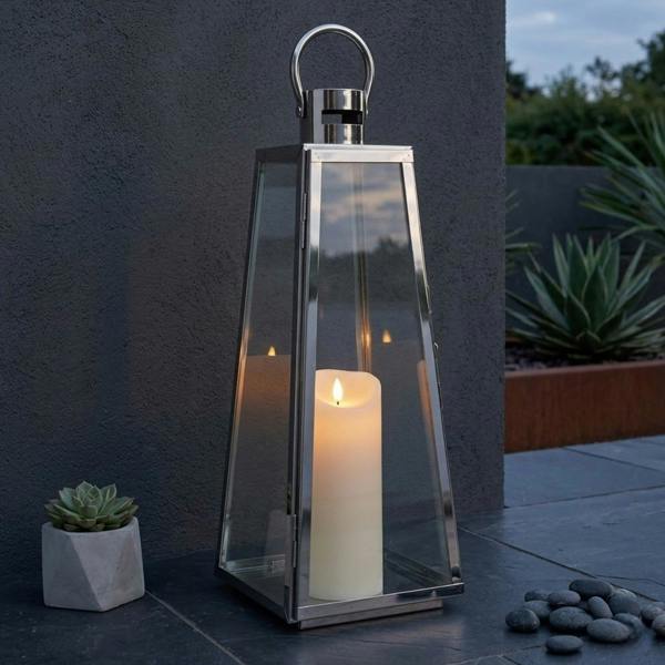 Garden Greatness Lunaria Tapered Classic Steel Candle Lantern