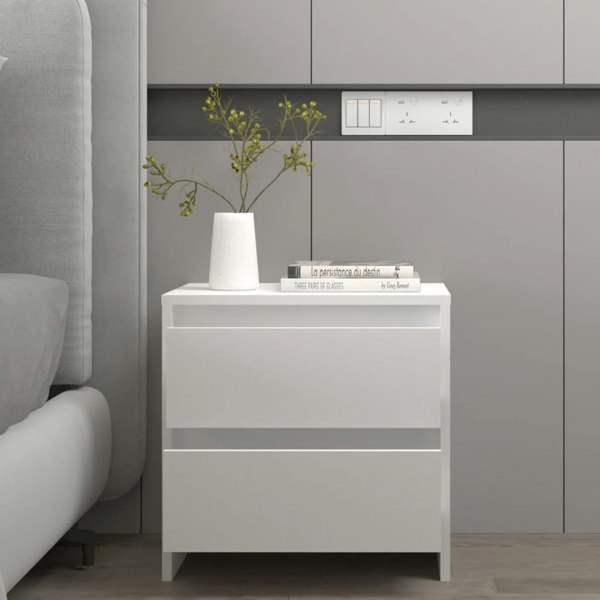 Berkfield Bedside Cabinet White 45x34.5x44.5 cm Engineered Wood
